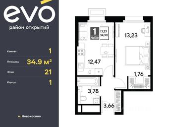 Apartment Sale, 34.9平方米 at EVO, Komsomolskaya Street, Reutov, Moscow Region, Russia #3 Apartment Sale, 34.9平方米 at EVO, Komsomolskaya Street, Reutov, Moscow Region, Russia #3