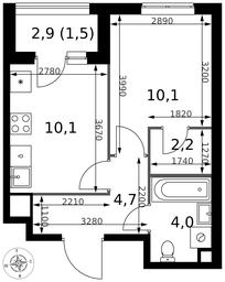 1-BD Apartment Sale, 32.6平方米 at 1 Izmajlovskij, Montazhnaya Street, 8с13, Moscow, Russia #2 1-BD Apartment Sale, 32.6平方米 at 1 Izmajlovskij, Montazhnaya Street, 8с13, Moscow, Russia #2