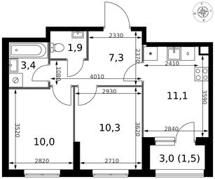 2-BD Apartment Sale, 45.5 sq. m. at 1 Izmajlovskij, Montazhnaya Street, 8с13, Moscow, Russia #2 2-BD Apartment Sale, 45.5 sq. m. at 1 Izmajlovskij, Montazhnaya Street, 8с13, Moscow, Russia #2
