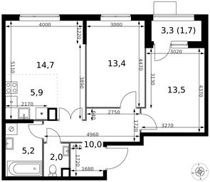 3-BD Apartment Sale, 66.4 sq. m. at 1 Izmajlovskij, Montazhnaya Street, 8с13, Moscow, Russia #2 3-BD Apartment Sale, 66.4 sq. m. at 1 Izmajlovskij, Montazhnaya Street, 8с13, Moscow, Russia #2