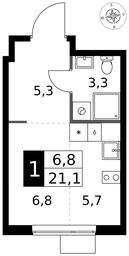 Apartment Sale, 21.1 sq. m. at 1 Izmajlovskij, Montazhnaya Street, 8с13, Moscow, Russia #3 Apartment Sale, 21.1 sq. m. at 1 Izmajlovskij, Montazhnaya Street, 8с13, Moscow, Russia #3