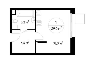 Apartment Sale, 29.6平方米 at Peredelkino Blizhnee, Korneya Chukovskogo Street, 1, Vnukovskoye Settlement, Moscow, Russia #4