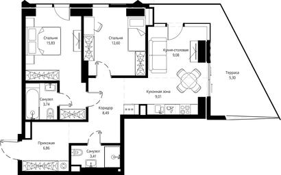 2-BD Apartment Sale, 75.32 sq. m. at Jois, 3rd Silikatny Drive, 10, Moscow, Russia #3 2-BD Apartment Sale, 75.32 sq. m. at Jois, 3rd Silikatny Drive, 10, Moscow, Russia #3