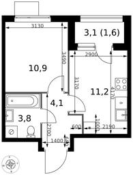 1-BD Apartment Sale, 31.6 sq. m. at 1 Izmajlovskij, Montazhnaya Street, 8с13, Moscow, Russia #2