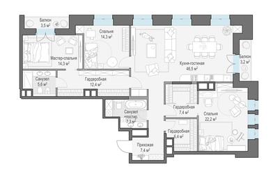 2-BD Apartment Sale, 148.5平方米 at Chistye Prudy, Potapovsky Lane, 5с4, Moscow, Russia #2 2-BD Apartment Sale, 148.5平方米 at Chistye Prudy, Potapovsky Lane, 5с4, Moscow, Russia #2