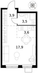 Apartment Sale, 28.9 sq. m. at Pervy Donskoj, zhiloy mikrorayon Sapronovo, derevnya Sapronovo, Leninskiy City District, Moscow Region, Russia #3