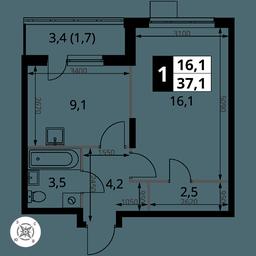 Продажа 1-комн. квартиры, 37,1 м² в ЖК «Первый Донской», жилой микрорайон Сапроново, деревня Сапроново, Ленинский городской округ, Московская область, Россия #2 Продажа 1-комн. квартиры, 37,1 м² в ЖК «Первый Донской», жилой микрорайон Сапроново, деревня Сапроново, Ленинский городской округ, Московская область, Россия #2