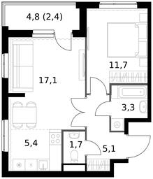 2-BD Apartment Sale, 46.7 sq. m. at 1 Izmajlovskij, Montazhnaya Street, 8с13, Moscow, Russia #4
