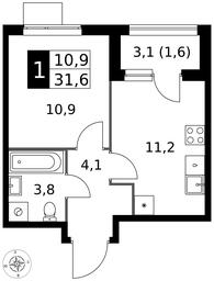 1-BD Apartment Sale, 31.6平方米 at 1 Izmajlovskij, Montazhnaya Street, 8с13, Moscow, Russia #3 1-BD Apartment Sale, 31.6平方米 at 1 Izmajlovskij, Montazhnaya Street, 8с13, Moscow, Russia #3