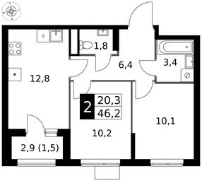 2-BD Apartment Sale, 46.2 sq. m. at 1 Izmajlovskij, Montazhnaya Street, 8с13, Moscow, Russia #3 2-BD Apartment Sale, 46.2 sq. m. at 1 Izmajlovskij, Montazhnaya Street, 8с13, Moscow, Russia #3