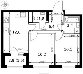2-BD Apartment Sale, 46.2 sq. m. at 1 Izmajlovskij, Montazhnaya Street, 8с13, Moscow, Russia #2 2-BD Apartment Sale, 46.2 sq. m. at 1 Izmajlovskij, Montazhnaya Street, 8с13, Moscow, Russia #2