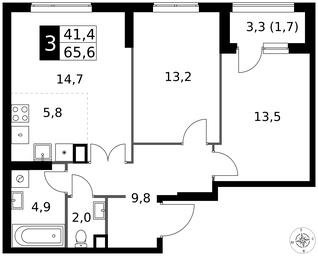 3-BD Apartment Sale, 65.6 sq. m. at 1 Izmajlovskij, Montazhnaya Street, 8с13, Moscow, Russia #3 3-BD Apartment Sale, 65.6 sq. m. at 1 Izmajlovskij, Montazhnaya Street, 8с13, Moscow, Russia #3