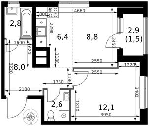2-BD Apartment Sale, 42.2平方米 at 1 Izmajlovskij, Montazhnaya Street, 8с13, Moscow, Russia #2 2-BD Apartment Sale, 42.2平方米 at 1 Izmajlovskij, Montazhnaya Street, 8с13, Moscow, Russia #2