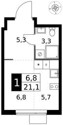Apartment Sale, 21.1 sq. m. at 1 Izmajlovskij, Montazhnaya Street, 8с13, Moscow, Russia #3 Apartment Sale, 21.1 sq. m. at 1 Izmajlovskij, Montazhnaya Street, 8с13, Moscow, Russia #3