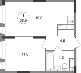 Apartment Sale, 38.9 sq. m. at Pervyi Moskovskiy, ulitsa Bianki, 1, Moskovskiy, Moscow, Russia #2 Apartment Sale, 38.9 sq. m. at Pervyi Moskovskiy, ulitsa Bianki, 1, Moskovskiy, Moscow, Russia #2
