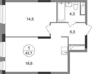 Apartment Sale, 42.7平方米 at Pervyi Moskovskiy, ulitsa Bianki, 1, Moskovskiy, Moscow, Russia #2 Apartment Sale, 42.7平方米 at Pervyi Moskovskiy, ulitsa Bianki, 1, Moskovskiy, Moscow, Russia #2