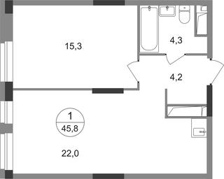 Apartment Sale, 45.8 sq. m. at Pervyi Moskovskiy, ulitsa Bianki, 1, Moskovskiy, Moscow, Russia #2 Apartment Sale, 45.8 sq. m. at Pervyi Moskovskiy, ulitsa Bianki, 1, Moskovskiy, Moscow, Russia #2