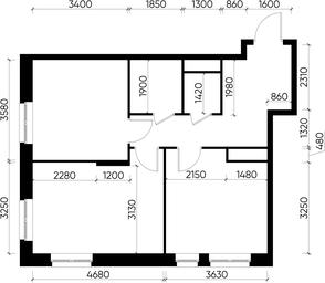 2-BD Apartment Sale, 56.9 sq. m. at Pervyi Moskovskiy, ulitsa Bianki, 1, Moskovskiy, Moscow, Russia #3