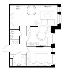 2-BD Apartment Sale, 61.2 sq. m. at Pervyi Moskovskiy, ulitsa Bianki, 1, Moskovskiy, Moscow, Russia #4