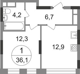 Apartment Sale, 36.1平方米 at Peredelkino Blizhnee, Korneya Chukovskogo Street, 1, Vnukovskoye Settlement, Moscow, Russia #2 Apartment Sale, 36.1平方米 at Peredelkino Blizhnee, Korneya Chukovskogo Street, 1, Vnukovskoye Settlement, Moscow, Russia #2
