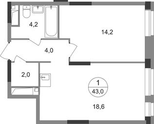 Apartment Sale, 43 sq. m. at Pervyi Moskovskiy, ulitsa Bianki, 1, Moskovskiy, Moscow, Russia #2
