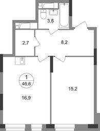 Apartment Sale, 46.6平方米 at Pervyi Moskovskiy, ulitsa Bianki, 1, Moskovskiy, Moscow, Russia #2 Apartment Sale, 46.6平方米 at Pervyi Moskovskiy, ulitsa Bianki, 1, Moskovskiy, Moscow, Russia #2