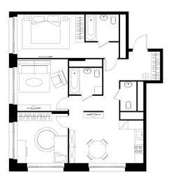 3-BD Apartment Sale, 80.8平方米 at Pervyi Moskovskiy, ulitsa Bianki, 1, Moskovskiy, Moscow, Russia #3