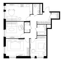 3-BD Apartment Sale, 87 sq. m. at Pervyi Moskovskiy, ulitsa Bianki, 1, Moskovskiy, Moscow, Russia #4