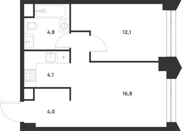 1-BD Apartment Sale, 41.8 sq. m. at Voice Towers, 1st Grayvoronovsky Drive, Moscow, Russia #3