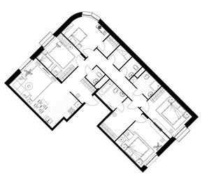 4-BD Apartment Sale, 126.1 sq. m. at Rezidentsii Skolkovo, Kashtanovaya ulitsa, 1, rabochiy posyolok Zarechye, Odintsovskiy City District, Moscow Region, Russia #4