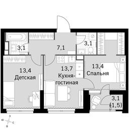 2-BD Apartment Sale, 55.3 sq. m. at Sky Garden, Stroitelny Drive, 9с6, Moscow, Russia #3
