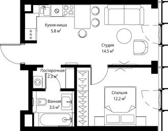 1-BD Apartment Sale, 38.3 sq. m. at Symphony 34, 2nd Khutorskaya Street, 38А, Moscow, Russia #3 1-BD Apartment Sale, 38.3 sq. m. at Symphony 34, 2nd Khutorskaya Street, 38А, Moscow, Russia #3
