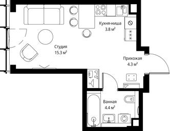 Apartment Sale, 27.8 sq. m. at Symphony 34, 2nd Khutorskaya Street, 38А, Moscow, Russia #3