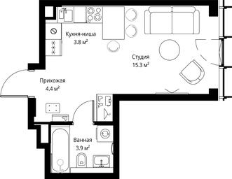 Apartment Sale, 27.4 sq. m. at Symphony 34, 2nd Khutorskaya Street, 38А, Moscow, Russia #3 Apartment Sale, 27.4 sq. m. at Symphony 34, 2nd Khutorskaya Street, 38А, Moscow, Russia #3