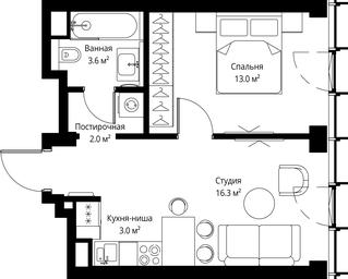 1-BD Apartment Sale, 37.9 sq. m. at Symphony 34, 2nd Khutorskaya Street, 38А, Moscow, Russia #3 1-BD Apartment Sale, 37.9 sq. m. at Symphony 34, 2nd Khutorskaya Street, 38А, Moscow, Russia #3