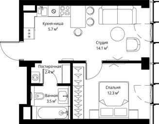 1-BD Apartment Sale, 38平方米 at Symphony 34, 2nd Khutorskaya Street, 38А, Moscow, Russia #3 1-BD Apartment Sale, 38平方米 at Symphony 34, 2nd Khutorskaya Street, 38А, Moscow, Russia #3