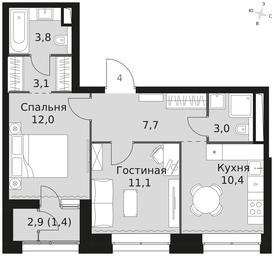 2-BD Apartment Sale, 52.5 sq. m. at Sky Garden, Stroitelny Drive, 9с6, Moscow, Russia #3 2-BD Apartment Sale, 52.5 sq. m. at Sky Garden, Stroitelny Drive, 9с6, Moscow, Russia #3