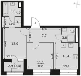 2-BD Apartment Sale, 52.5 sq. m. at Sky Garden, Stroitelny Drive, 9с6, Moscow, Russia #4