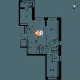 3-BD Apartment Sale, 87.4 sq. m. at Sky Garden, Stroitelny Drive, 9с6, Moscow, Russia #2 3-BD Apartment Sale, 87.4 sq. m. at Sky Garden, Stroitelny Drive, 9с6, Moscow, Russia #2