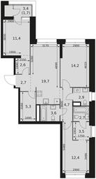 3-BD Apartment Sale, 87.4 sq. m. at Sky Garden, Stroitelny Drive, 9с6, Moscow, Russia #4