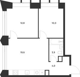 2-BD Apartment Sale, 50.3平方米 at Voice Towers, 1st Grayvoronovsky Drive, Moscow, Russia #3 2-BD Apartment Sale, 50.3平方米 at Voice Towers, 1st Grayvoronovsky Drive, Moscow, Russia #3