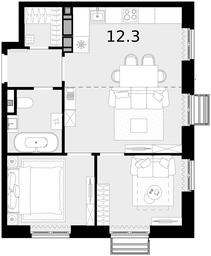2-BD Apartment Sale, 49.1 sq. m. at Novaya Zvezda, Bachurinskaya ulitsa, 11, Settlement of Kommunarka, Moscow, Russia #3