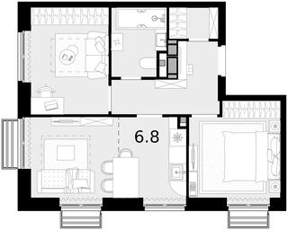 2-BD Apartment Sale, 49.1 sq. m. at Novaya Zvezda, Bachurinskaya ulitsa, 11, Settlement of Kommunarka, Moscow, Russia #3