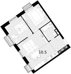 2-BD Apartment Sale, 50 sq. m. at Novaya Zvezda, Bachurinskaya ulitsa, 11, Settlement of Kommunarka, Moscow, Russia #3 2-BD Apartment Sale, 50 sq. m. at Novaya Zvezda, Bachurinskaya ulitsa, 11, Settlement of Kommunarka, Moscow, Russia #3