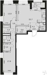 2-BD Apartment Sale, 83.6 sq. m. at Sky Garden, Stroitelny Drive, 9с6, Moscow, Russia #4