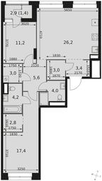 2-BD Apartment Sale, 82.2 sq. m. at Sky Garden, Stroitelny Drive, 9с6, Moscow, Russia #4