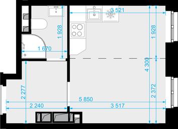 1-BD Apartment Sale, 22.7平方米 at Novaya Zvezda, Bachurinskaya ulitsa, 11, Settlement of Kommunarka, Moscow, Russia #2 1-BD Apartment Sale, 22.7平方米 at Novaya Zvezda, Bachurinskaya ulitsa, 11, Settlement of Kommunarka, Moscow, Russia #2