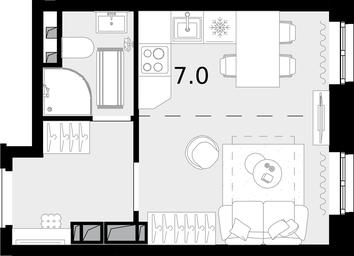 1-BD Apartment Sale, 22.7平方米 at Novaya Zvezda, Bachurinskaya ulitsa, 11, Settlement of Kommunarka, Moscow, Russia #3 1-BD Apartment Sale, 22.7平方米 at Novaya Zvezda, Bachurinskaya ulitsa, 11, Settlement of Kommunarka, Moscow, Russia #3