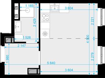 1-BD Apartment Sale, 23.9 sq. m. at Novaya Zvezda, Bachurinskaya ulitsa, 11, Settlement of Kommunarka, Moscow, Russia #2 1-BD Apartment Sale, 23.9 sq. m. at Novaya Zvezda, Bachurinskaya ulitsa, 11, Settlement of Kommunarka, Moscow, Russia #2