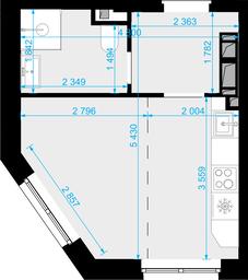 1-BD Apartment Sale, 23.5 sq. m. at Novaya Zvezda, Bachurinskaya ulitsa, 11, Settlement of Kommunarka, Moscow, Russia #2